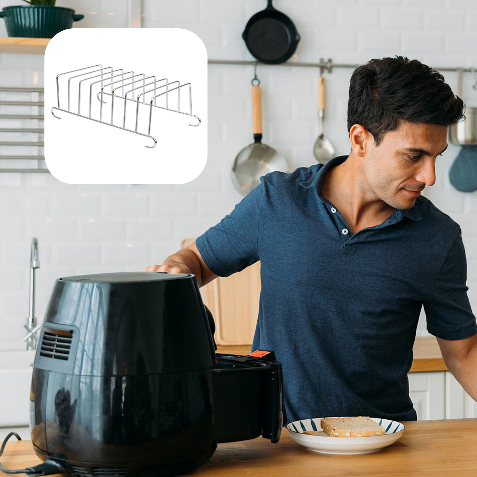 Air Fryer Accessories - 2Pcs Stainless Steel Air Fryer Racks