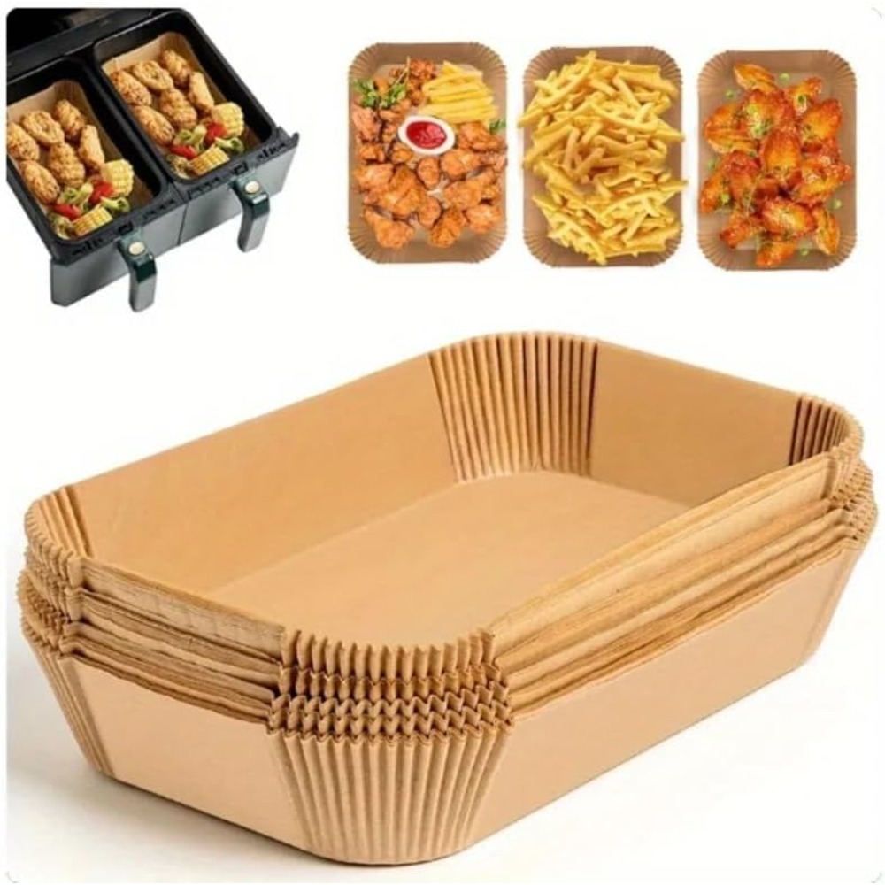 Air Fryer Accessories - 50/100pcs Disposable Air Fryer Paper Rectangle