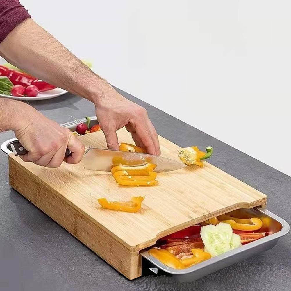 Bamboo Cutting Board - Bamboo Cutting Board With Stainless Steel