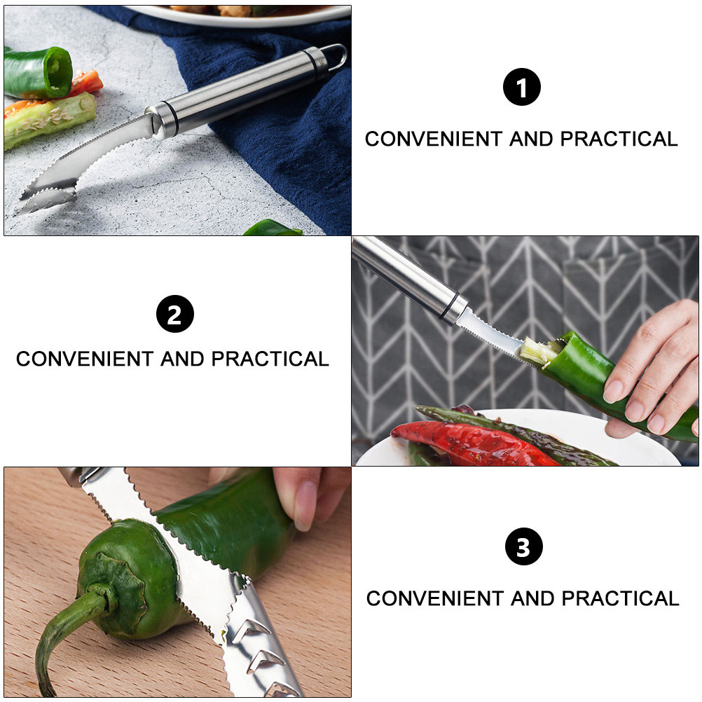 2Pcs Stainless Steel Chili Cor - Kitchen Gadgets And Tools review and price